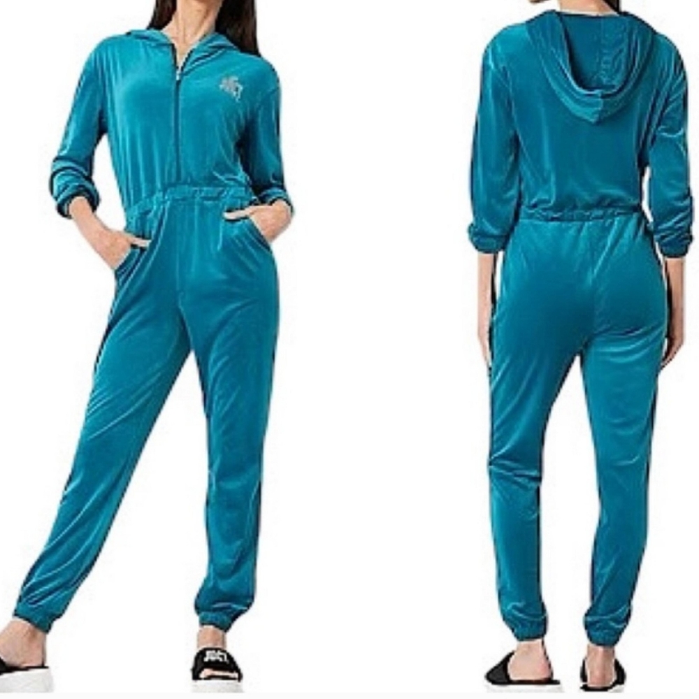 Juicy by Juicy Couture Velour Long Sleeve Jumpsuit Medium